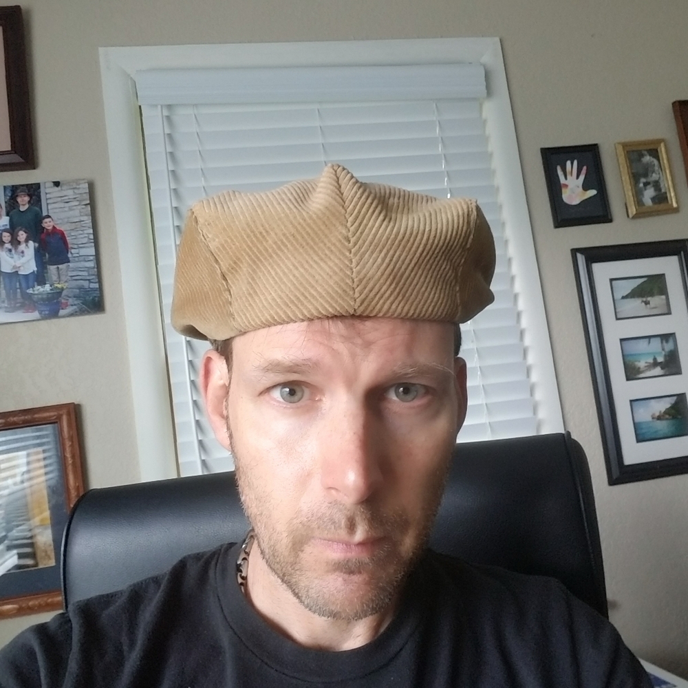 tan corduroy cap